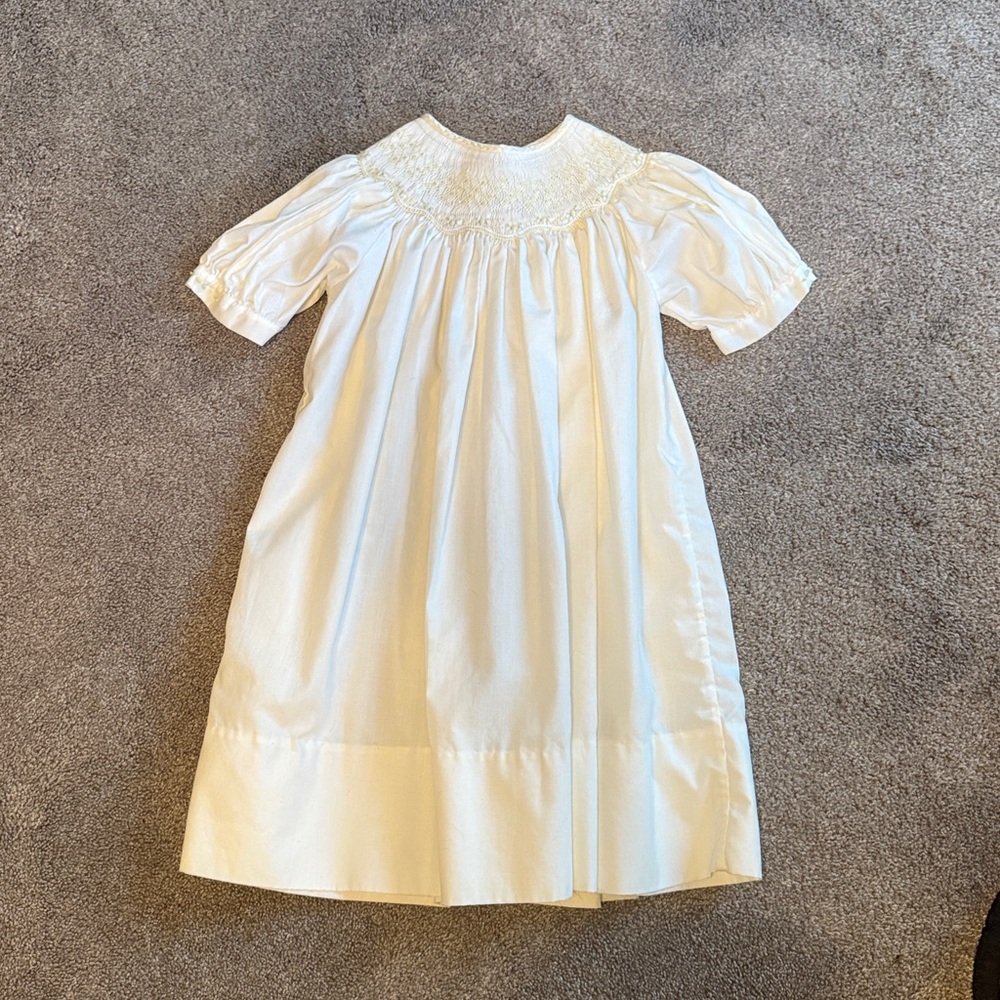 Feltman Brothers- Vintage Cream Smocked Dress
